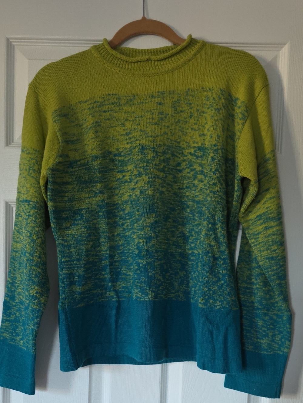 Meister Green & Blue Long Sleeve Sweater Size Large